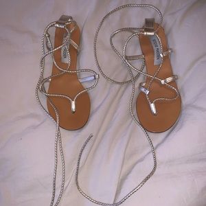 Steve Madden gold tie up sandals